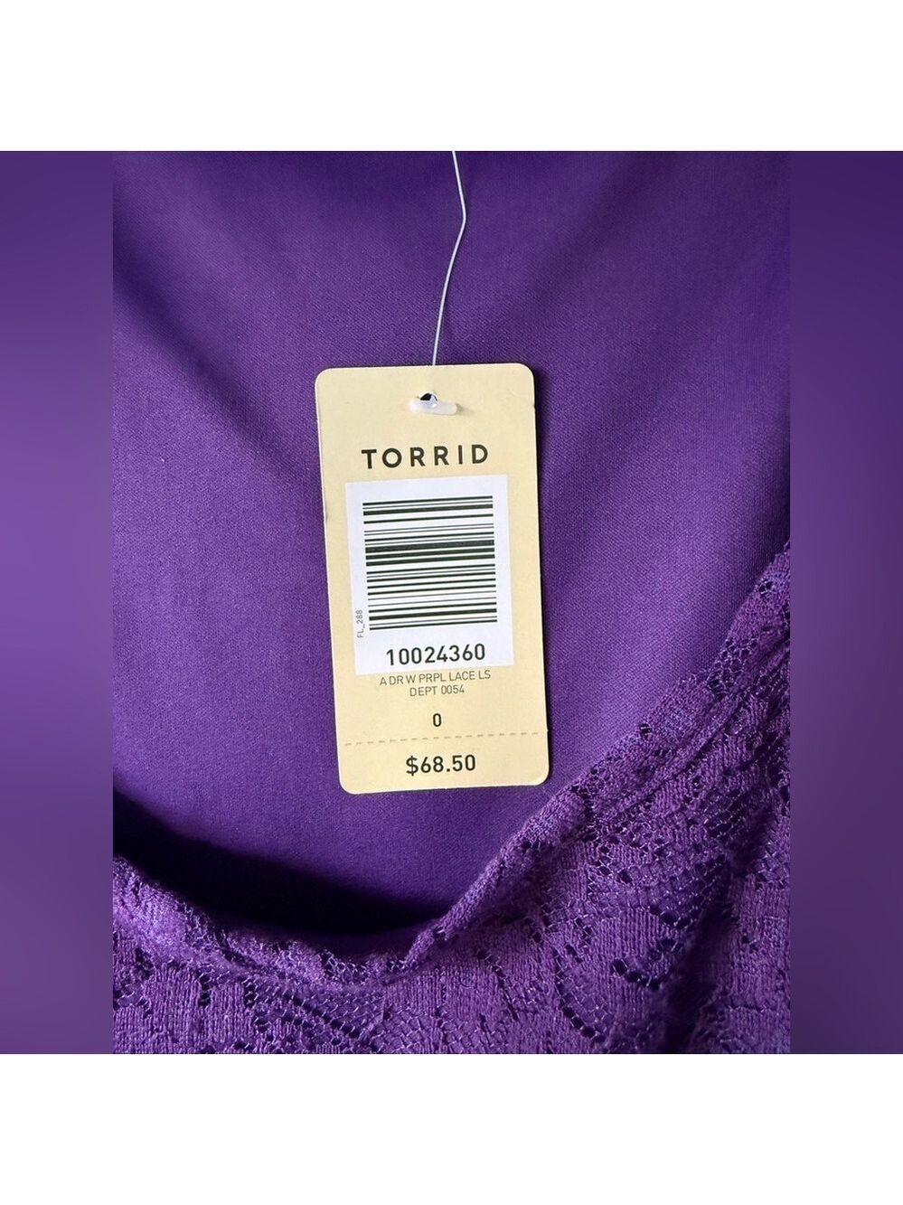 Torrid Purple Lace Skater Dress Midi Purple Sz 12 0 $69 Fit and Flare - Picture 5 of 9